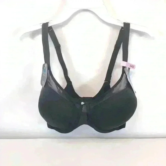 Bali Women’s Smoothing Comfort Breathable Cups Adjustable Straps Black Bra 34D - Picture 1 of 9